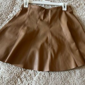 Vegan leather tan skirt